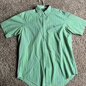 Mens large button down Polo dress shirt